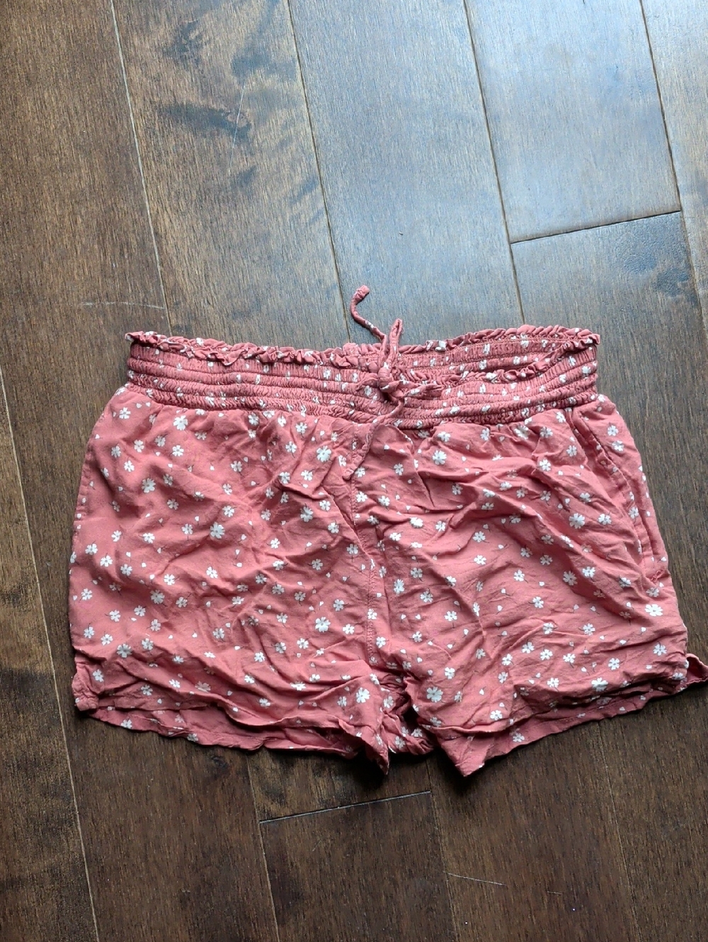 SO Rose Pink Floral Smocked Waist Lounge Shorts